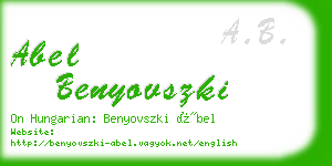abel benyovszki business card